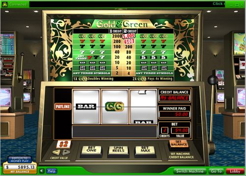 gold and green video slot