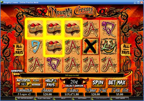 noughty crosses video slot