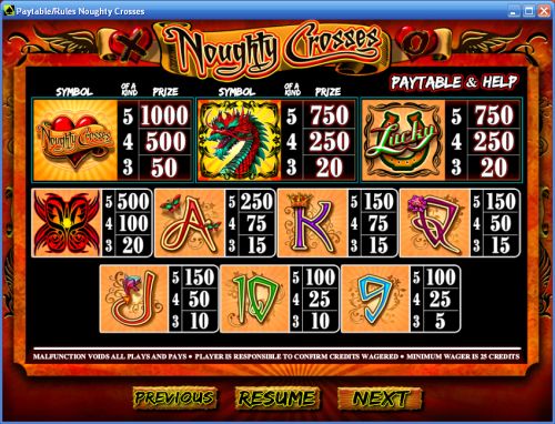 noughty crosses casino flash game