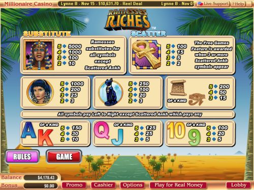 ramesses riches flash game