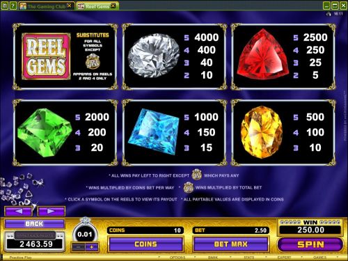 reel gems microgaming flash game