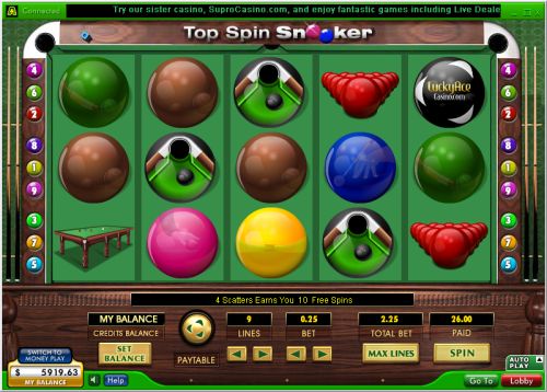 top spin snooker slot