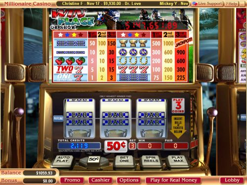 win place or show progressive jackpot slot