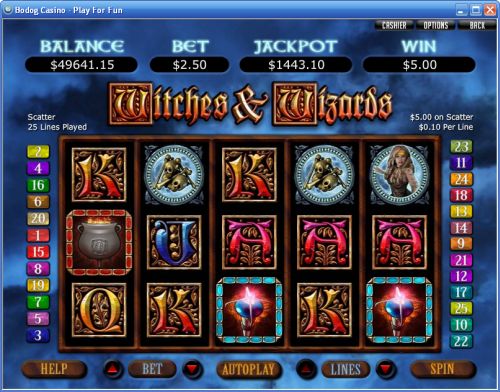 witches wizards video slot