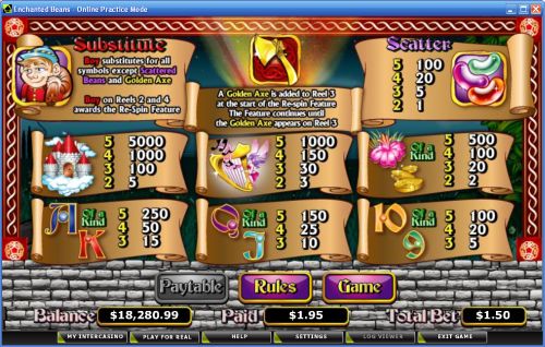 enchanted beans slot machine