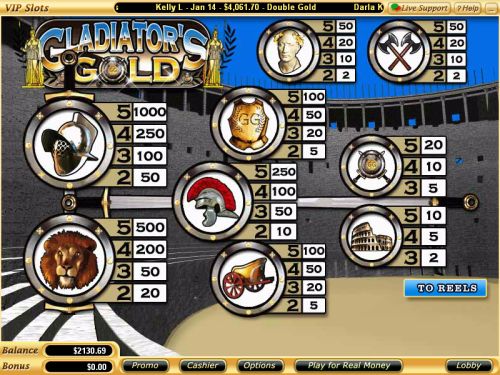 gladiators gold casino game