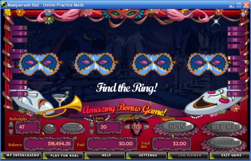 masquerade ball casino game