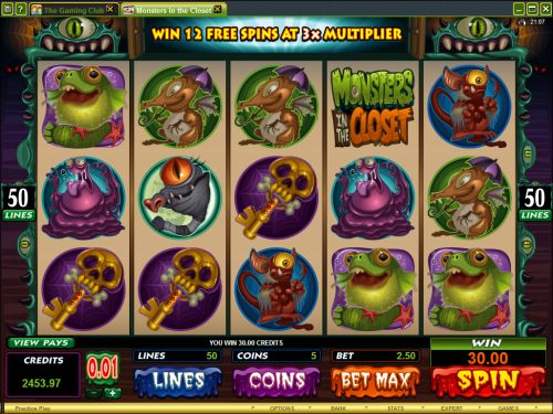 monsters in the closet video slot