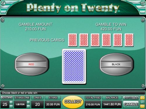 plenty on twenty casino game