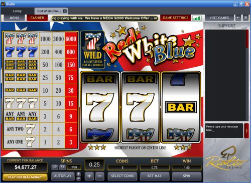 red white blue classic slot