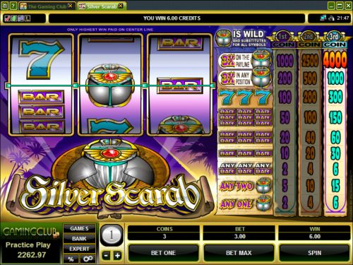 silver scarab classic slot