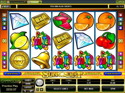 sunquest video slot