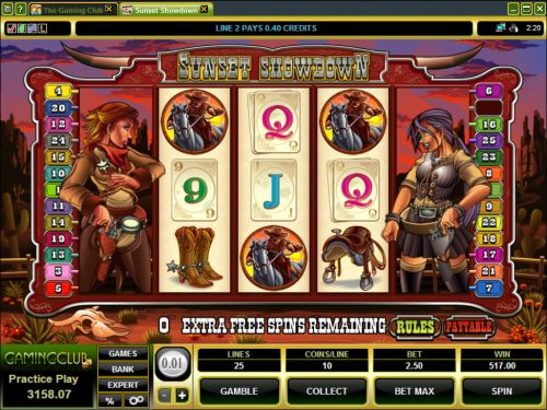 sunset showdown video slot