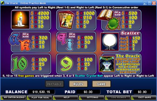 the oracle casino game