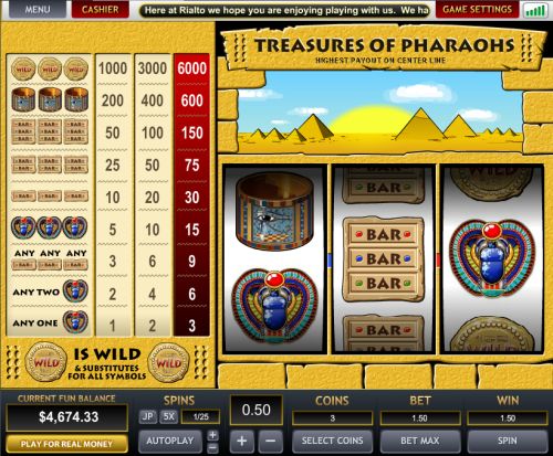 treasures of pharaohs slot